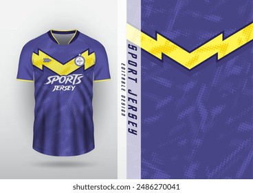Jersey design, outdoor sports, jersey, football, futsal, running, racing, exercise, purple-yellow halftone pattern.