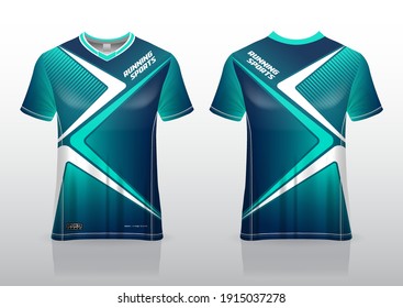 jersey design for running,
uniform in front view back view. Shirt mock up Vector,
design premium  and easy to custom