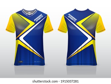 jersey design for running,
uniform in front view back view. Shirt mock up Vector,
design premium  and easy to custom