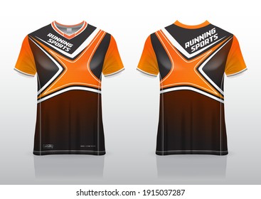 jersey design for running,
uniform in front view back view. Shirt mock up Vector,
design premium  and easy to custom