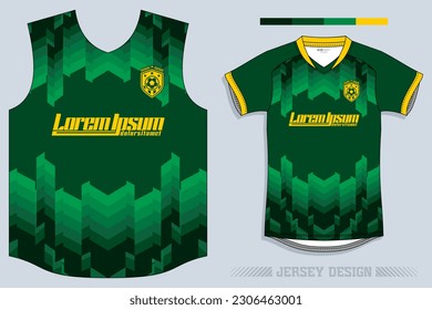 Jersey Design, Design der Jersey-Muster, Sublimations-T-Shirt, Football-Fußballkit, Basketball-Jersey, Spott-Suit, Ready-Print-Datei, Design Jersey Green