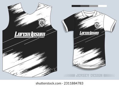 Jersey Design, Soccer Jersey Pattern Design, Sublimation T Shirt, Football Soccer Kit, Basketball Jersey, Spott Suit, Ready Print File, Design Jersey Black White