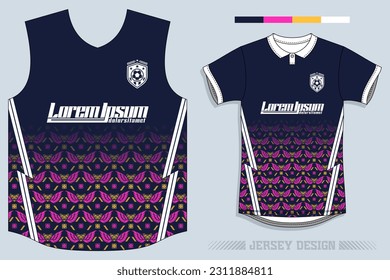 Jersey Design, Soccer Jersey Pattern Design, Sublimation T Shirt, Football Soccer Kit, Basketball Jersey, Spott Suit, Ready Print File, Design Jersey Blue Navy Magenta