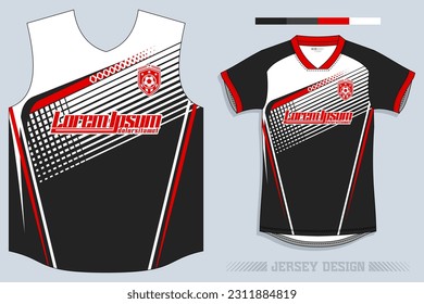 Jersey Design, Soccer Jersey Pattern Design, Sublimation T Shirt, Football Soccer Kit, Basketball Jersey, Spott Suit, Ready Print File, Design Jersey Black White