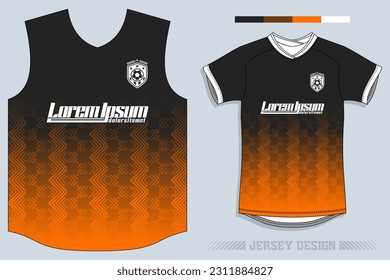 Jersey Design, Soccer Jersey Pattern Design, Sublimation T Shirt, Football Soccer Kit, Basketball Jersey, Spott Suit, Ready Print File, Design Jersey Black Orange