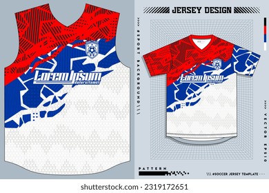 Jersey Design, Soccer Jersey Pattern Design, Sublimation T Shirt, Football Soccer Kit, Basketball Jersey, Spott Suit, Ready Print File, Design Jersey Red Blue White