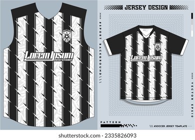 Jersey Design, Design der Jersey-Muster, Sublimations-T-Shirt, Football-Fußballkit, Basketball Jersey, Spott-Suit, Ready-Print-Datei, Design Jersey Black und White