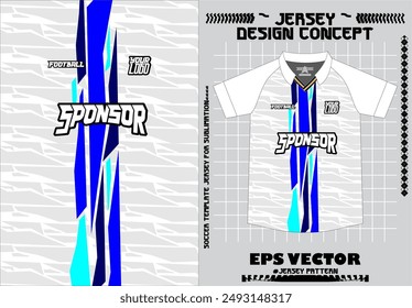 Jersey Design, Soccer Jersey Pattern Design, Sublimation T Shirt, Football Soccer Kit, Basketball Jersey, Spott Suit, Ready Print File, Design Jersey White Blue