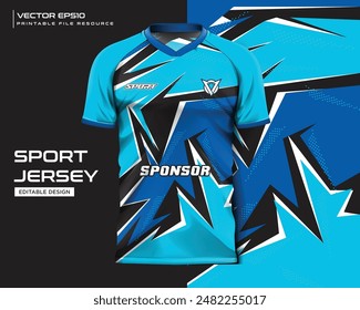 jersey design sport abstract blue stripes pattern design for soccer, football, gaming, cycling design kit