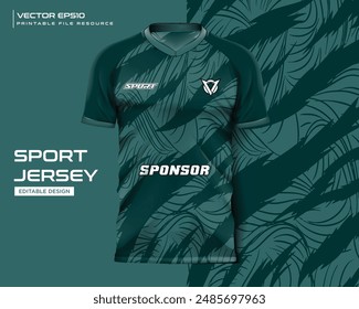 jersey design sport abstract dark green pattern design for soccer, football, gaming, cycling design kit