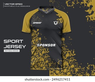 jersey design sport abstract gold grunge pattern design for soccer, football, gaming, cycling design kit