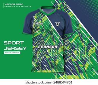 Jersey Design Sport Abstrakte grüne Splash Grunge Muster Design für Fußball, Rennen, Fußball, Gaming, Radsport Design Kit