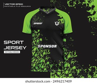 Diseño de jersey Diseño de patrón de grunge verde abstracto deportivo para fútbol, fútbol, juegos, ciclismo Kit de diseño