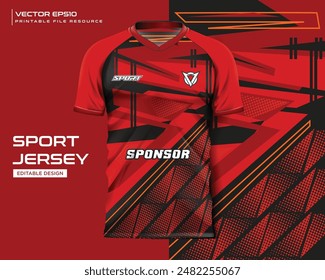 jersey design sport abstract red stripe pattern design for soccer, football, gaming, cycling design kit