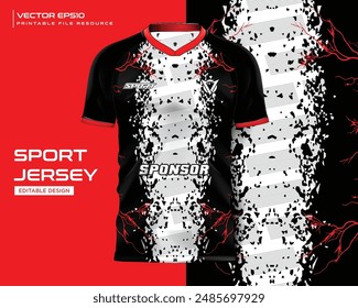 jersey design sport abstract red grunge pattern design for soccer, football, gaming, cycling design kit