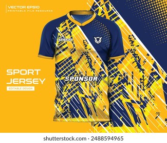 jersey design sport abstract yellow splash grunge pattern design for soccer, racing, football, gaming, cycling design kit