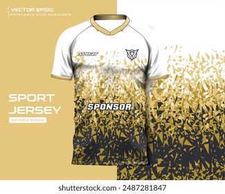 jersey design sport abstract yelow gold glitch pattern design for soccer, football, gaming, cycling design kit