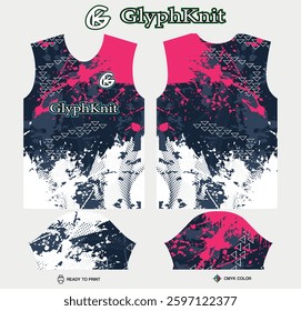 Jersey design for Sport t-shirt, Soccer jersey mockup for football club. uniform front and back view