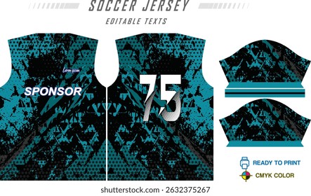 Jersey design sportswear cool geometry pattern Jersey t-shirt design concept Illustration, abstract halftone printed t shirt Volleyball jersey Football badminton Soccer and netball Sport uniform kit