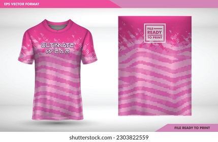 Jersey design sublimation t shirt Premium geometric pattern Incredible Vector collection for Soccer football racing cycling gaming motocross sports Woman jersey soft pink color 