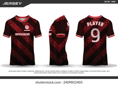 Jersey design sublimation t shirt Premium geometric pattern Incredible Vector collection for Soccer football racing cycling gaming motocross sports