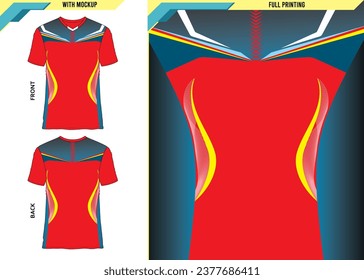 Jersey design sublimation t-shirt, design for motocross, football, racing, cycling sport, vector illustration