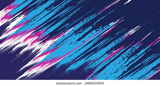 Jersey design sublimation vector brush grunge splash background, techno sporty element wallpaper, pink blue white navy color combination, shirt sports wear