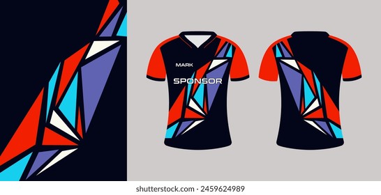 Plantilla de diseño de Jersey con fondo geométrico abstracto.