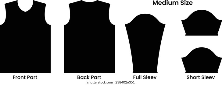 Jersey design template international size. Medium size jersey pattern template t-shirt