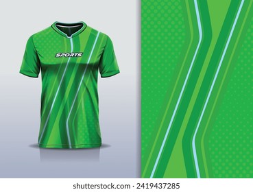 Jersey design template mockup stripe line racing for sport football soccer, running, esports, in green color 