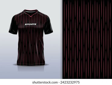 Jersey design template mockup stripe line racing for sport football soccer, running, esports, in black red color	