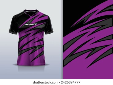 Jersey design template mockup stripe line racing for sport football soccer, running, esports, purple color