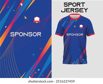 design de camisa, textura de camisa, desgaste esportivo, design de camisa para sublimação imprimir camisa azul