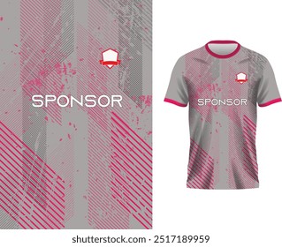 design de camisa, textura de camisa, desgaste esportivo, design de camisa para Sublimação imprimir rosa camisa cinza