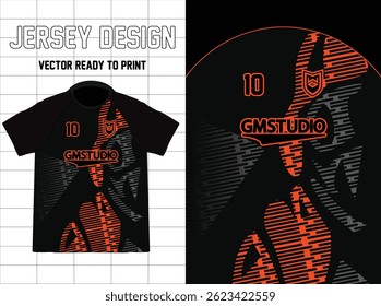 jersey design, uniform soccer ready to print, sport apparel template, sublimation shirt, orange template