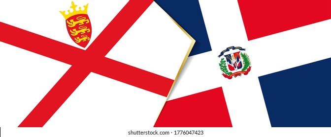 Jersey and Dominican Republic flags, two vector flags symbol of relationship or confrontation.