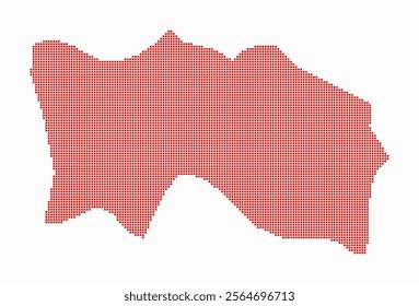 Jersey dotted map. Digital style map of the country on white background. Jersey shape with square dots. Colored dots style. Small size squares. Creative vector illustration.