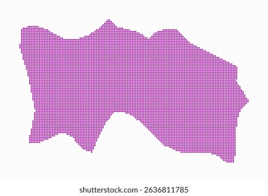 Jersey dotted map. Digital style map of the country on white background. Jersey shape with circle dots. Colored dots style. Small size circles. Modern vector illustration.
