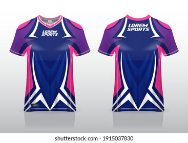 jersey esport design for gaming,
uniform in front view back view. Shirt mock up Vector,
design premium  and easy to custom