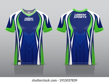 jersey esport design for gaming,
uniform in front view back view. Shirt mock up Vector,
design premium  and easy to custom