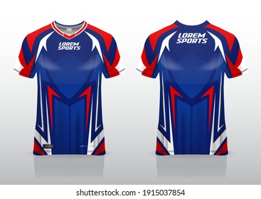 jersey esport design for gaming,
uniform in front view back view. Shirt mock up Vector,
design premium  and easy to custom