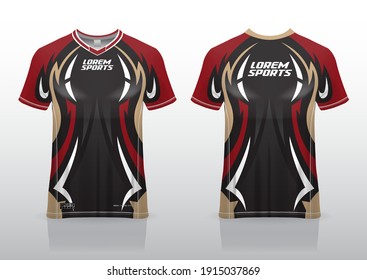 jersey esport design for gaming,
uniform in front view back view. Shirt mock up Vector,
design premium  and easy to custom