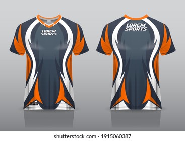 jersey esport design for gaming,
uniform in front view back view. Shirt mock up Vector,
design premium  and easy to custom