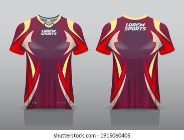 jersey esport design for gaming,
uniform in front view back view. Shirt mock up Vector,
design premium  and easy to custom