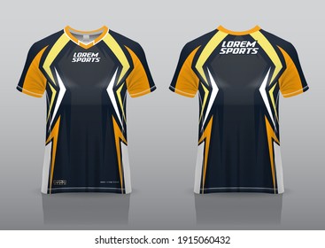 jersey esport design for gaming,
uniform in front view back view. Shirt mock up Vector,
design premium  and easy to custom