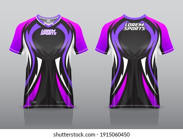 jersey esport design for gaming,
uniform in front view back view. Shirt mock up Vector,
design premium  and easy to custom