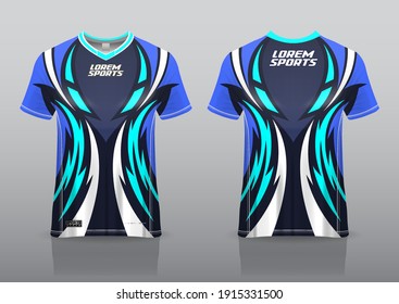 jersey esport design for gaming,
uniform in front view back view. Shirt mock up Vector,
design premium  and easy to custom
