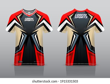 jersey esport design for gaming,
uniform in front view back view. Shirt mock up Vector,
design premium  and easy to custom