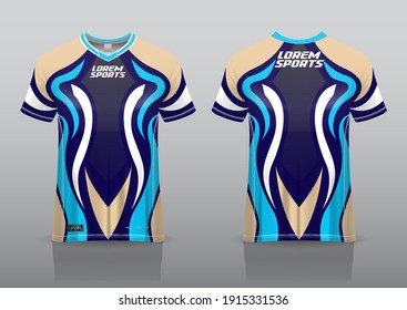 jersey esport design for gaming,
uniform in front view back view. Shirt mock up Vector,
design premium  and easy to custom