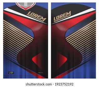 diseño de tela jersey para uniformes de equipo deportivo
vector de mockup de visión trasera frontal fácil de personalizar